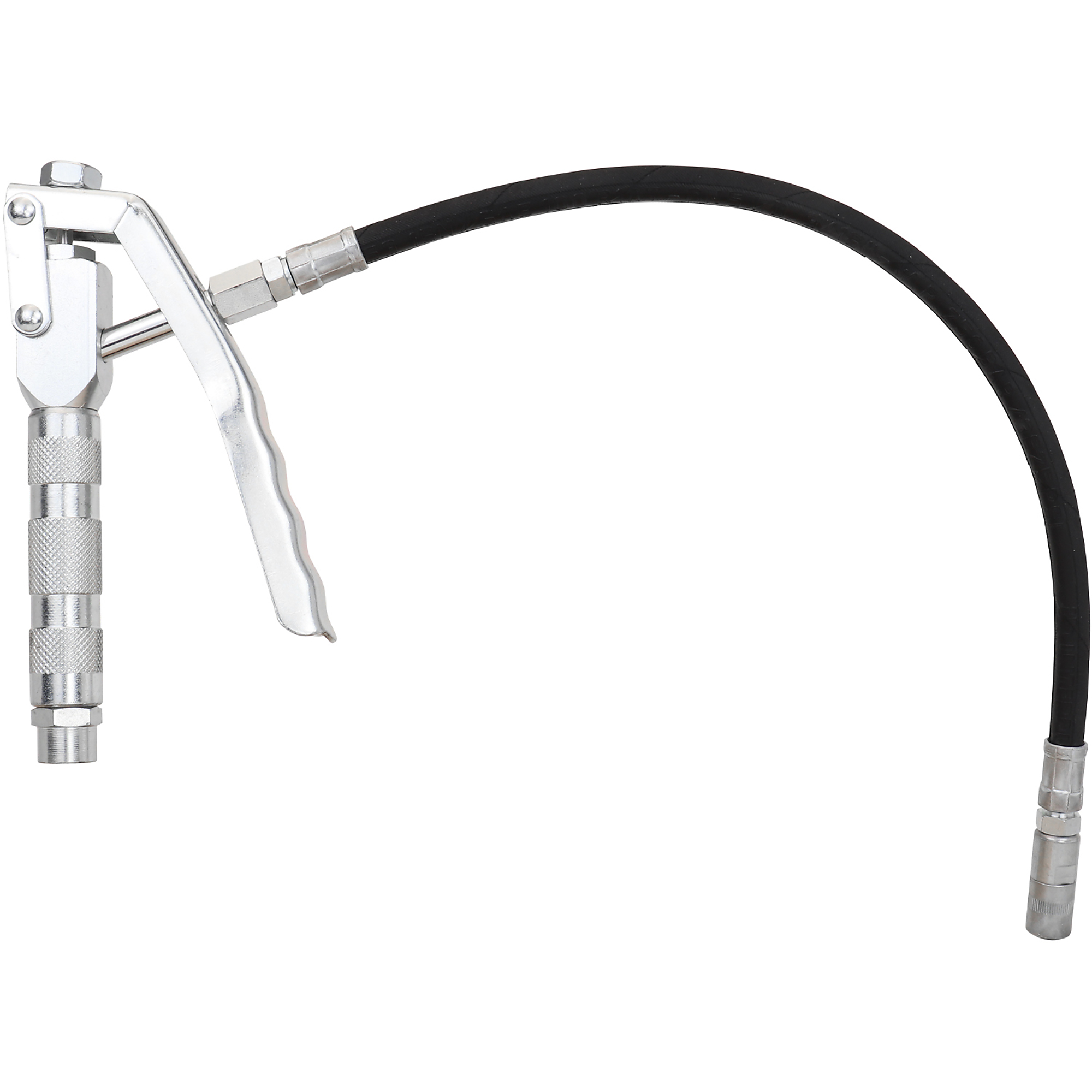 Zee Line Grease Control Nozzle with Whip Hose — 6,000 PSI, 1/4in. NPT Inlet, 1/8in. NPT Outlet, Heavy-Duty Aluminum, Model# ZE2538